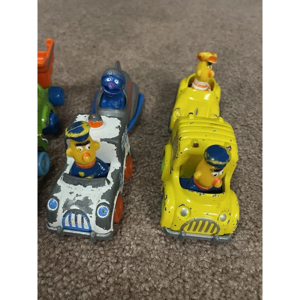 Muppets Lot 8 Cars Die Cast Toys Playskool Big Bird Cookie Monster Vintage 80s